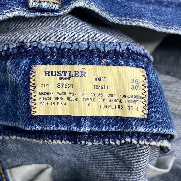 Vintage Rustler Denim Straight Leg Jeans Tag Size 36x30 - Picture 10 of 11